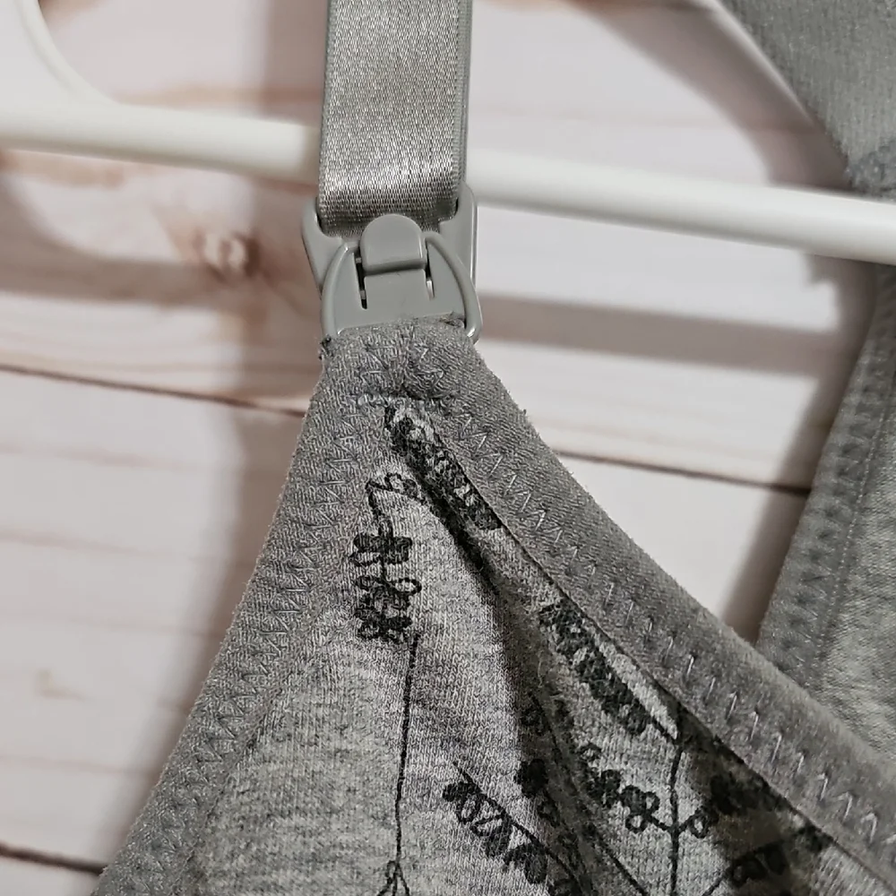 Gray Leaf Pattern Nursing Tank Top - Picture 5 of 8